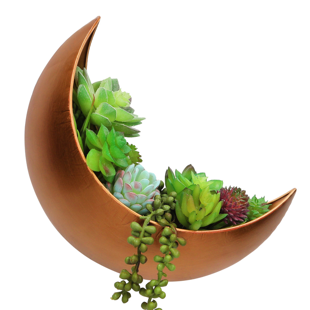 gold succulent planter Gold Wall Planter - Window Moon Planter