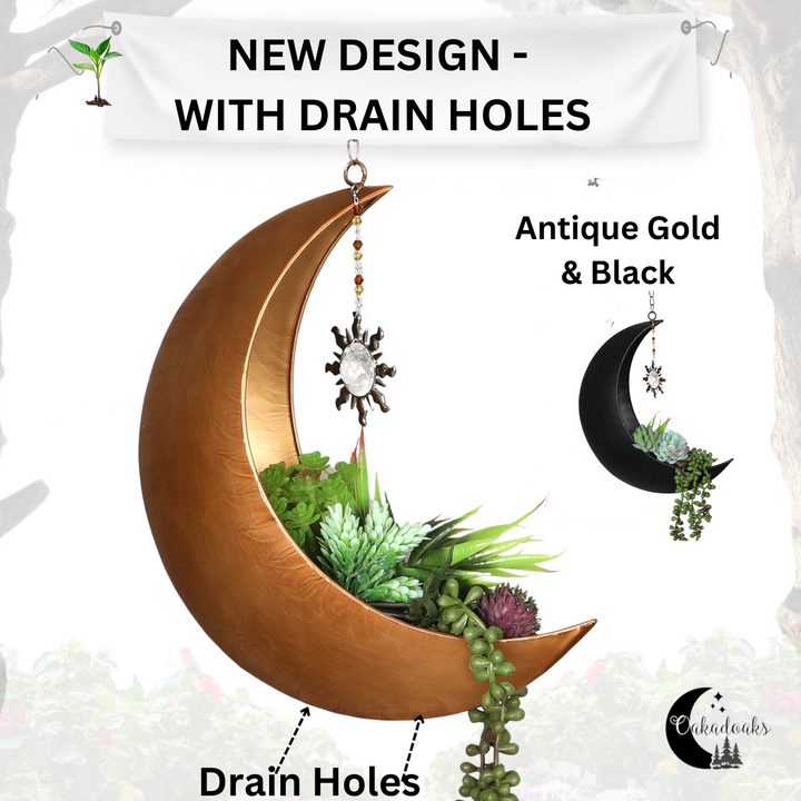 Hanging Moon Planter- Moon Room Decor - Crescent Moon Planter Hanging Moon Planter- Moon Room Decor - Crescent Moon Planter